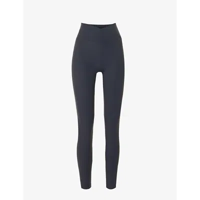 Adanola Womens Midnight Blue Ultimate Mid-rise Stretch-woven Leggings