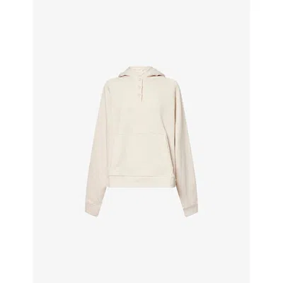 Adanola Womens Oatmeal Melange Signature Oversized Cotton-fleece Hoody Xs In Neutral