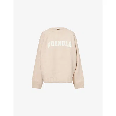 Adanola Womens  Oversized Varsite Cotton-blend Jumper In Neutral