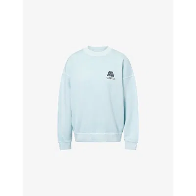 Adanola Womens Ocean Blue/midnight Blue Echo Washed Oversized Cotton-jersey Sweatshirt