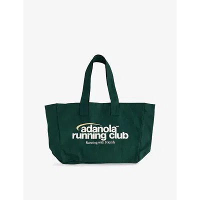 Adanola Womens Pine Green Running Club Cotton Tote Bag