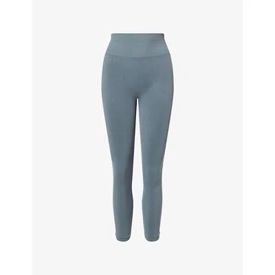 Adanola Womens Sea Green Impact Seamless High-rise Gym Leggings Xl In Gray