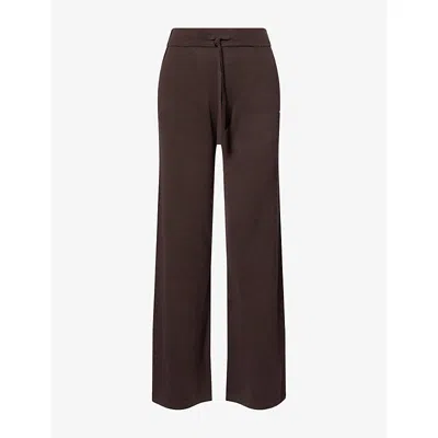 Adanola Womens Straight-leg Knitted Trousers Coffee Bean Xl