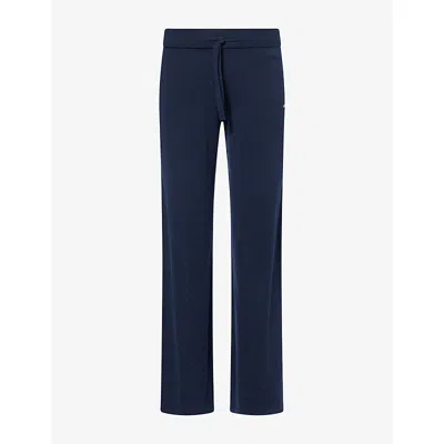Adanola Womens Straight-leg Knitted Trousers Navy In Blue