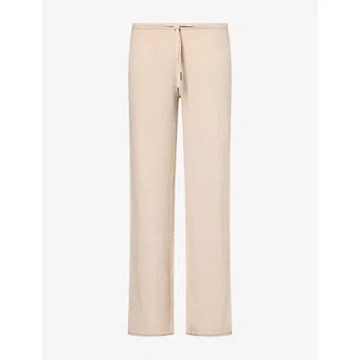Adanola Womens Straight-leg Knitted Trousers Oatmeal Marl In Neutral
