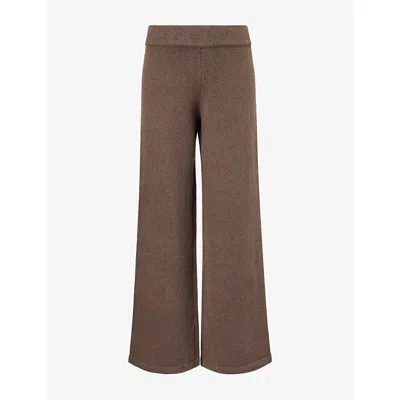 Adanola Womens Straight-leg Knitted Trousers Walnut Brown