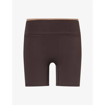 Adanola Womens Ultimate Double-layered Workout Shorts Coffee Bean/dusty Brown