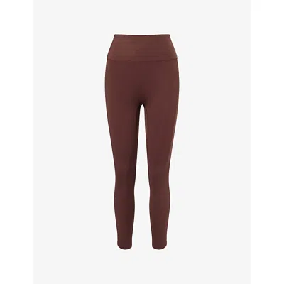 Adanola Womens Chocolate Brown Ultimate High-rise Gym Leggings Xl