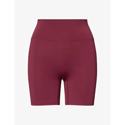 Adanola Womens Ultimate High-rise Stretch-jersey Shorts Damson Red