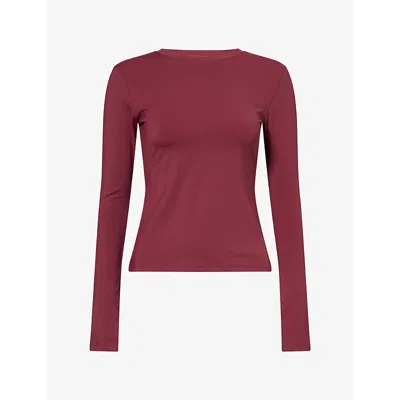 Adanola Womens Ultimate Long-sleeve Workout Top Damson Red