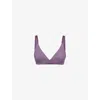 Adanola Womens Ultimate Triangle Cross-back Stretch-woven Bra Violet Purple In Violet Purple