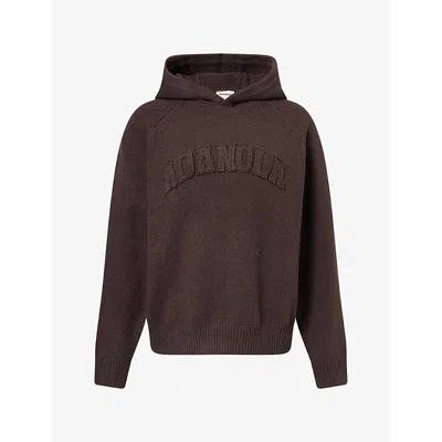 Adanola Womens Varsity Oversize Cotton-knit Hoody Coffee Bean