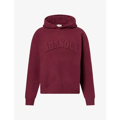 Adanola Womens Varsity Oversize Cotton-knit Hoody Damson Red Xl