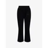 Adanola Womens Black Varsity Straight-leg Cotton-blend Jogging Bottoms Xs In Black