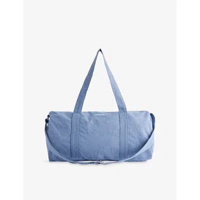 Adanola Womens  Branded Small Cotton Travel Bag In Blue