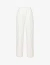 Adanola Womens White Wide-leg High-rise Cotton-poplin Trousers In White