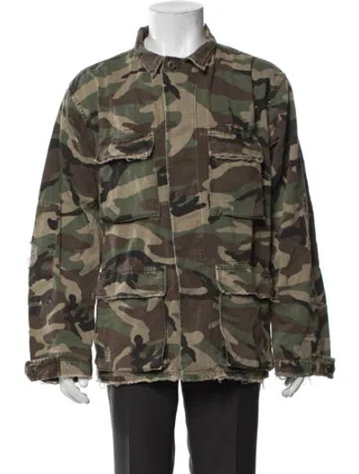 Pre-owned Adaptation Camouflage Print Utility Jacket In Green