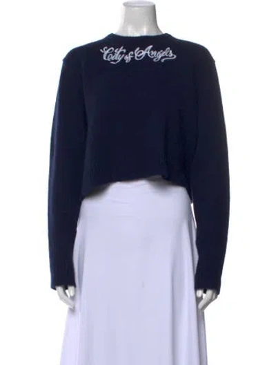 Pre-owned Adaptation Cashmere Crew Neck Sweater In Blue