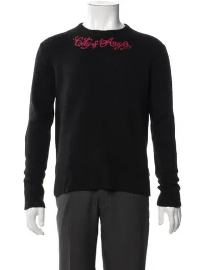 Pre-owned Adaptation Cashmere Graphic Print Pullover In Black