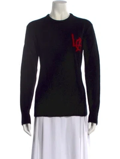 Pre-owned Adaptation Cashmere Graphic Print Sweater In Black