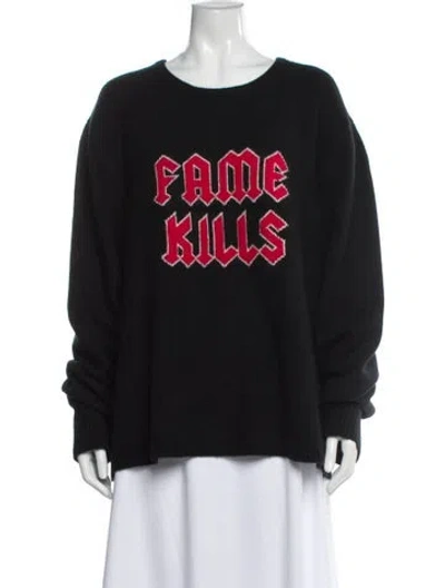 Pre-owned Adaptation Cashmere Graphic Print Sweater In Black