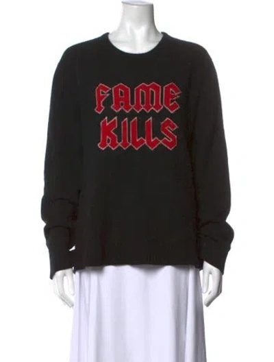 Pre-owned Adaptation Cashmere Graphic Print Sweater In Black