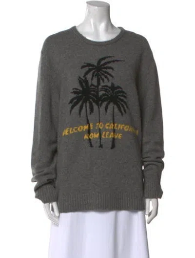 Pre-owned Adaptation Cashmere Graphic Print Sweater In Gray