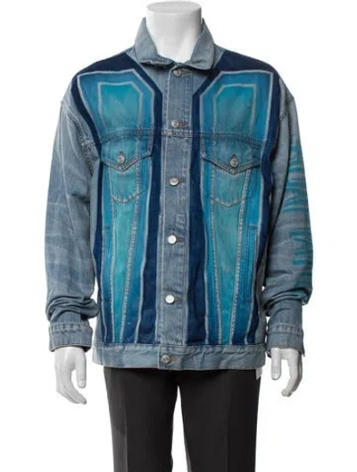 Pre-owned Adaptation Colorblock Pattern Denim Jacket W/ Tags In Blue