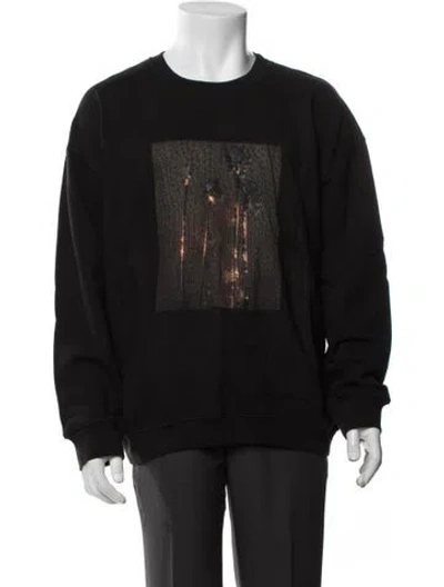 Pre-owned Adaptation Graphic Print Crew Neck Sweatshirt In Blue
