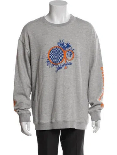 Pre-owned Adaptation Graphic Print Crew Neck Sweatshirt In Gray