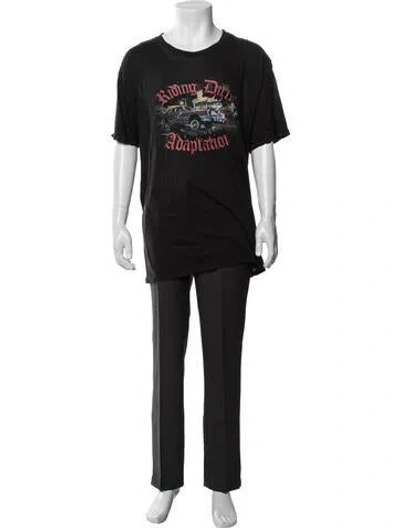 Pre-owned Adaptation Graphic Print Crew Neck T-shirt In Blue
