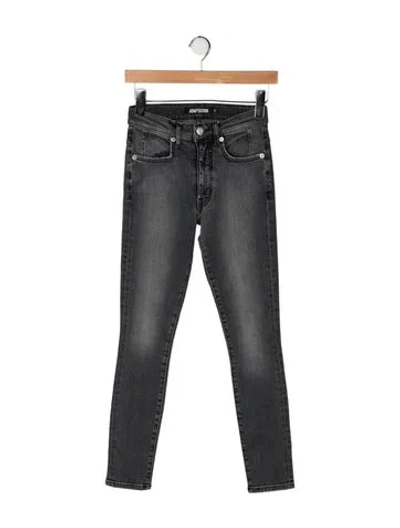 Pre-owned Adaptation High-rise Skinny Leg Jeans In Grey