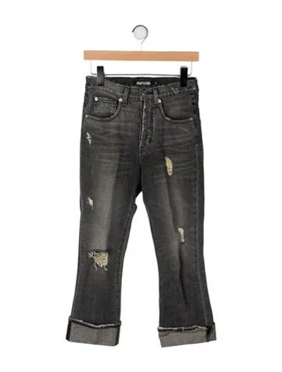 Pre-owned Adaptation High-rise Straight Leg Jeans In Green