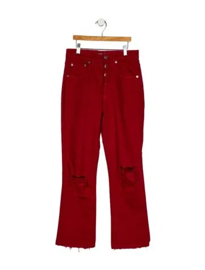 Pre-owned Adaptation High-rise Straight Leg Jeans In Red
