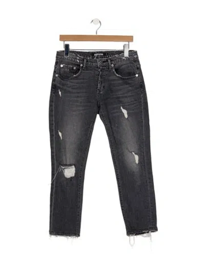 Pre-owned Adaptation Mid-rise Straight Leg Jeans In Black