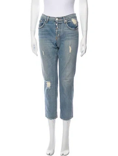 Pre-owned Adaptation Mid-rise Straight Leg Jeans In Blue
