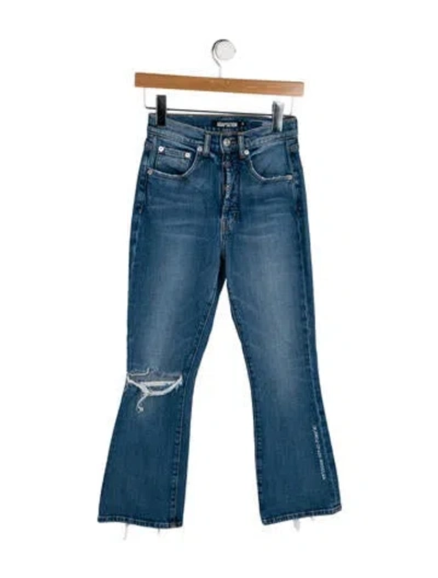 Pre-owned Adaptation Mid-rise Straight Leg Jeans In Blue