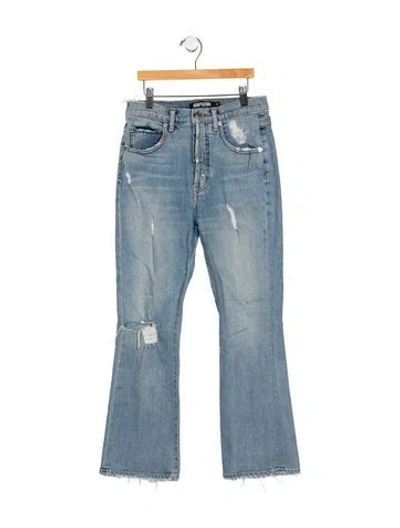 Pre-owned Adaptation Mid-rise Straight Leg Jeans In Blue