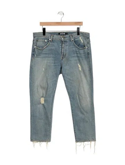 Pre-owned Adaptation Mid-rise Straight Leg Jeans In Blue