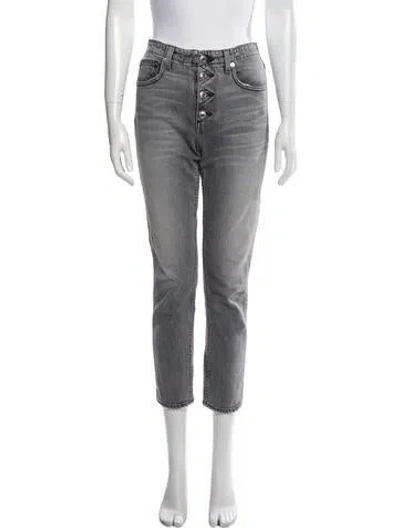 Pre-owned Adaptation Mid-rise Straight Leg Jeans In Gray