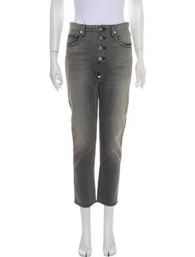 Pre-owned Adaptation Mid-rise Straight Leg Jeans In Gray