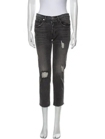 Pre-owned Adaptation Mid-rise Straight Leg Jeans In Gray
