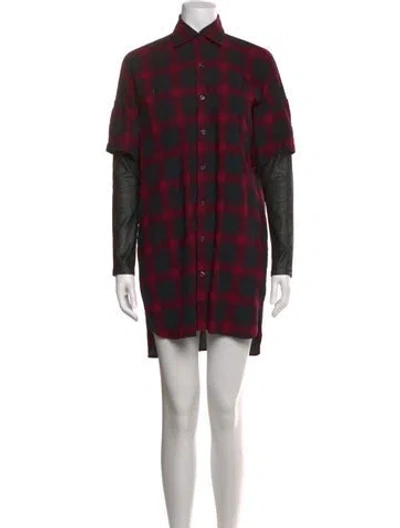Pre-owned Adaptation Plaid Print Mini Dress In Black