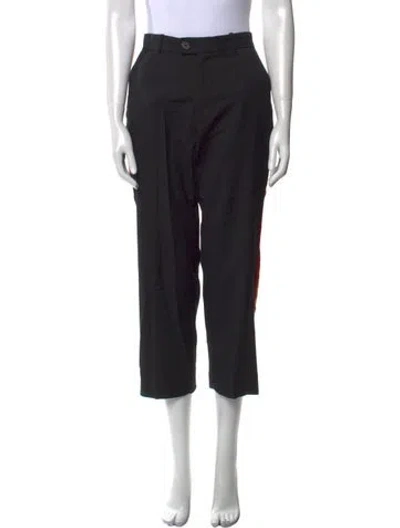 Pre-owned Adaptation Wool Straight Leg Pants In Black