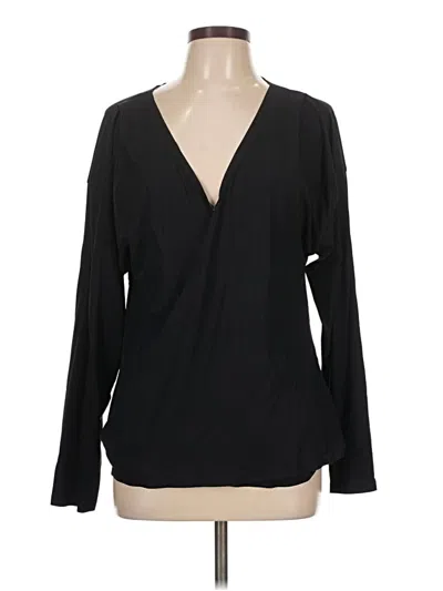 Pre-owned Aday Long Sleeve Blouse In Black