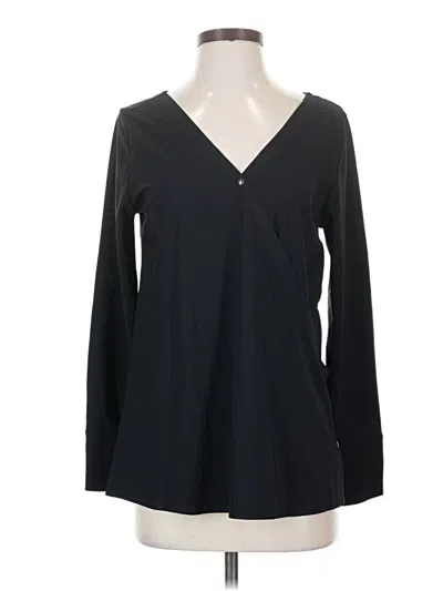 Pre-owned Aday Long Sleeve Blouse In Black