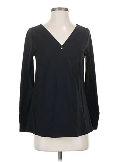 Pre-owned Aday Long Sleeve Blouse In Black