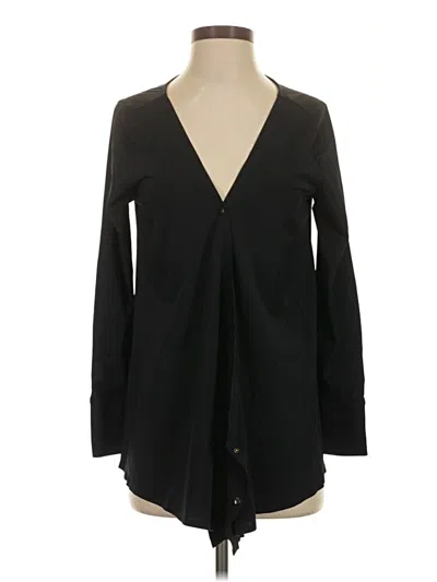 Pre-owned Aday Long Sleeve Blouse In Black