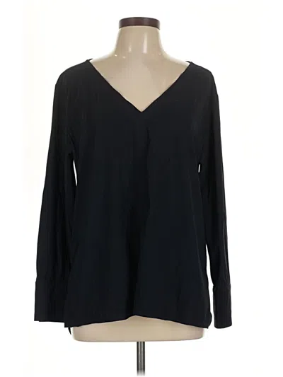 Pre-owned Aday Long Sleeve Blouse In Black