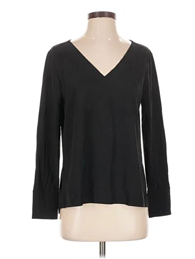 Pre-owned Aday Long Sleeve Blouse In Black